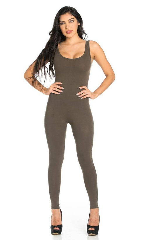 Sleeveless Catsuit in Olive - SohoGirl.com